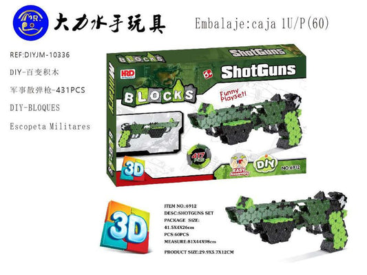 Blocos DIY 3D Caçadeira Militar 431 Peças
