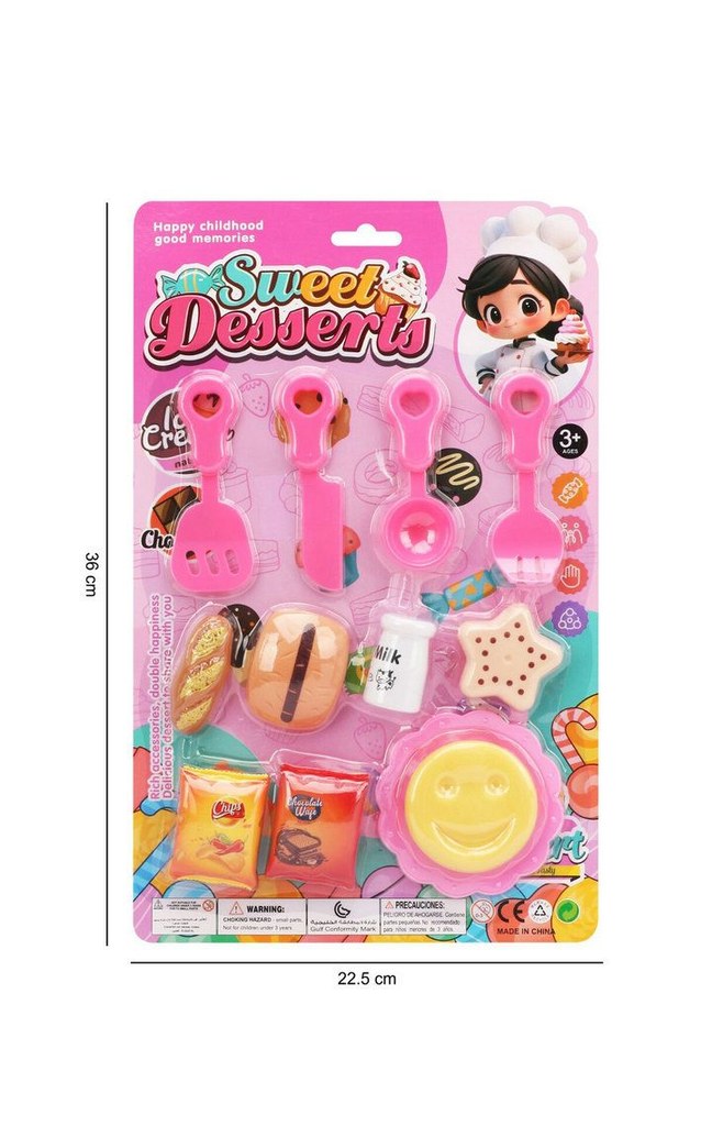 Conjunto Sweet Desserts com Utensílios 36 x 22,5 Cm