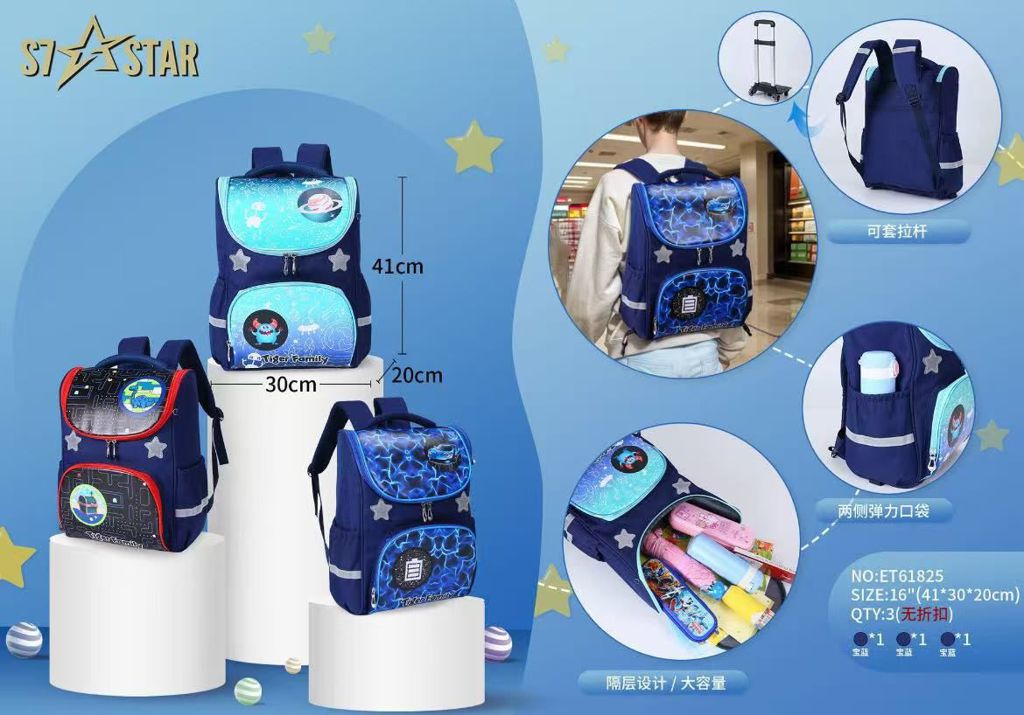 Mochila Escolar Infantil Estrelas
