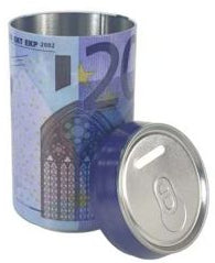 Mealheiro Lata Notas de Euro 10,5 x 20 cm - Nota de 20 €