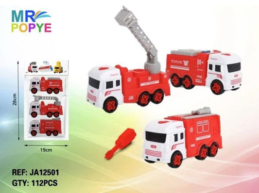 Conjunto 3 Camiões de Bombeiros