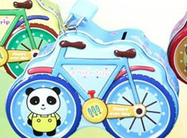 Mealheiro de Metal Bicicleta com Cadeado - Azul