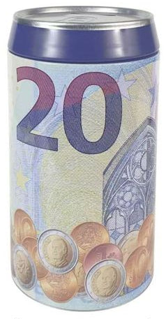 Mealheiro Lata Notas de Euro 6,5 x 11,5 cm - Nota de 20 €