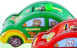 Mealheiro de Metal Carro com Cadeado - Verde