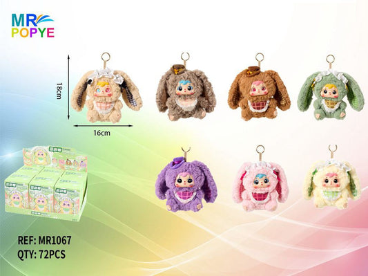 Peluche Porta-Chaves Caixa Surpresa Família Coelho
