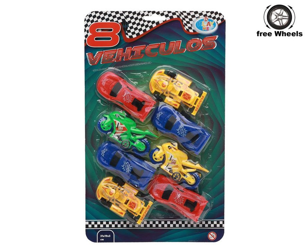 Conjunto de 8 Veículos em Blister