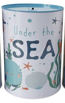 Mealheiro de Metal Infantil 15 x 22 cm - Fundo do Mar