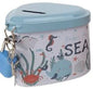 Mealheiro de Metal Coração com Cadeado 7 x 7,5 x 6 cm - Fundo do Mar