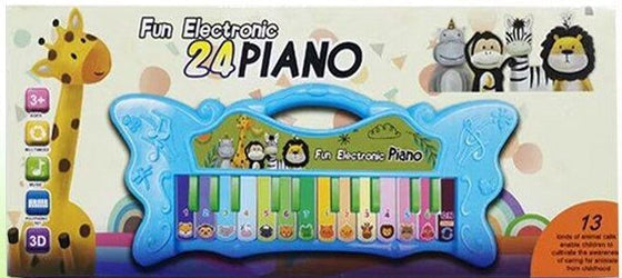 Piano Infantil 24 Teclas com Sons de Animais - Azul