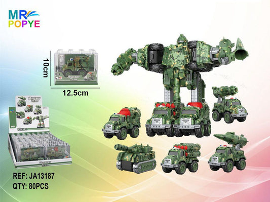 Robô 5 em 1 Metálico Militar