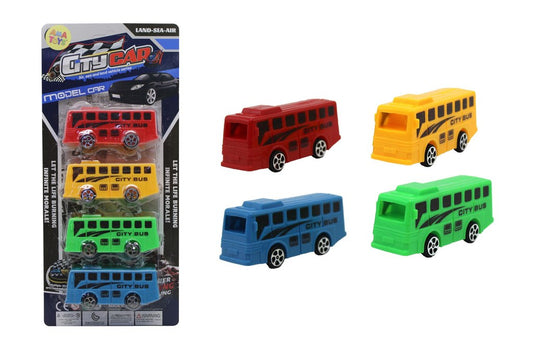 Conjunto de 4 Autocarros 30x14 CM