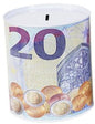 Mealheiro de Metal Notas de Euro 13 x 15 cm - Nota de 20 €