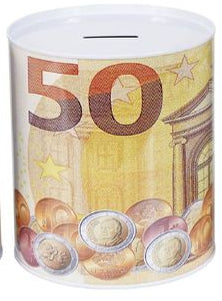 Mealheiro de Metal Notas de Euro 13 x 15 cm - Nota de 50 €