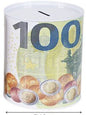 Mealheiro de Metal Notas de Euro 13 x 15 cm - Nota de 100 €