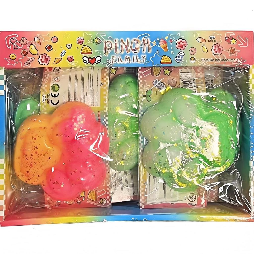 Squishy Pata de Gato Arco-Íris com Brilhantes