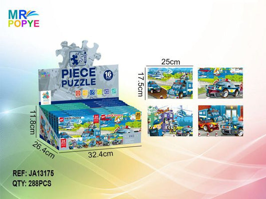 Puzzle Transportes Polícia 24 peças
