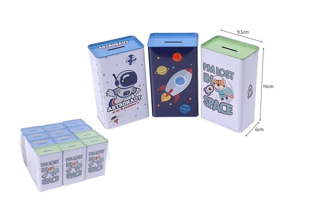 Mealheiro de Metal Retangular Infantil 9 x 6 x 17 cm
