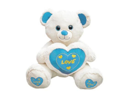 Urso de Peluche com Coração Love Azul 82 Cm