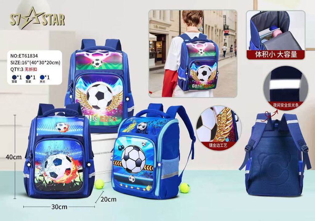 Mochila Escolar Infantil Futebol