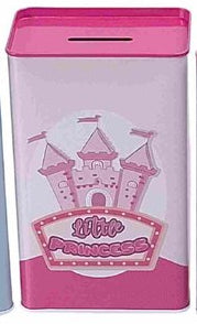 Mealheiro de Metal Retangular Infantil 9 x 6 x 17 cm - Princesa