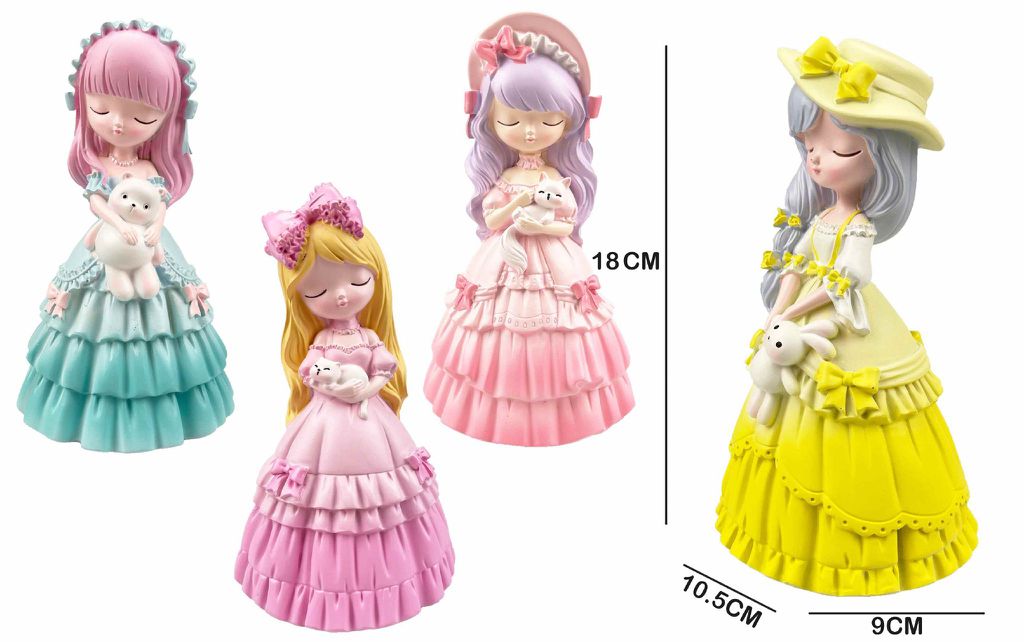 Figura Decorativa Princesa de Vestido 18 Cm