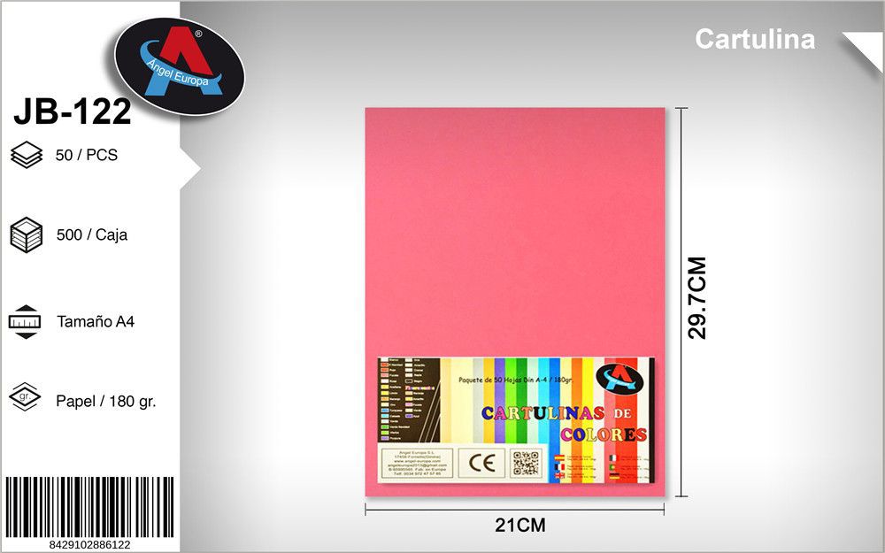 Pack 50 Cartolinas A4 Rosa