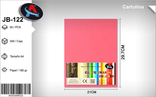 Pack 50 Cartolinas A4 Rosa