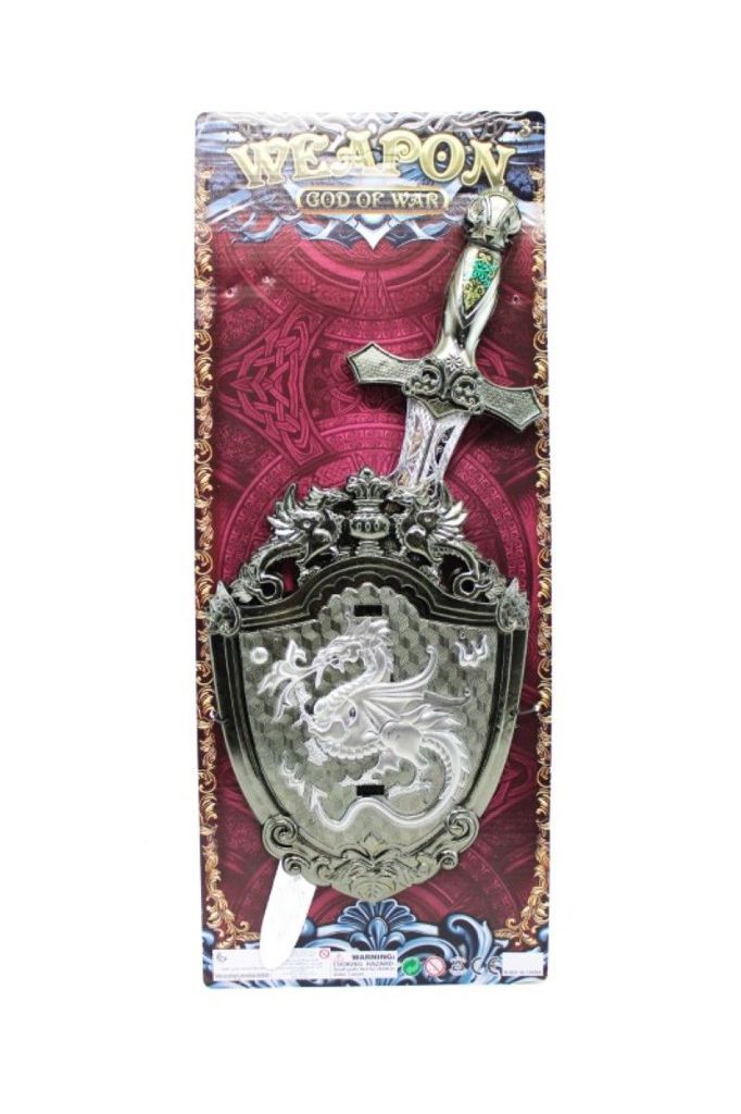 Espada e Escudo Guerreiro 53 x 21 Cm - Blister Weapon