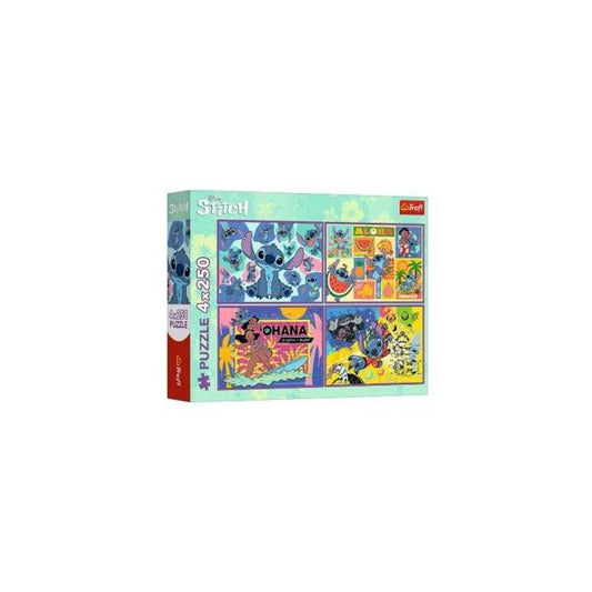 Puzzle Trefl - Stitch 4 x 250 peças