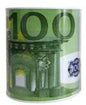 Mealheiro de Metal Notas de Euro 13 x 15 cm - Nota de 100 €