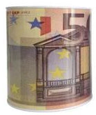 Mealheiro de Metal Notas de Euro 13 x 15 cm - Nota de 50 €