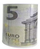 Mealheiro de Metal Notas de Euro 13 x 15 cm - Nota de 5 €