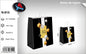 Pack 12 Sacos de Presente de Natal Thank You Preto e Dourado Tamanho S