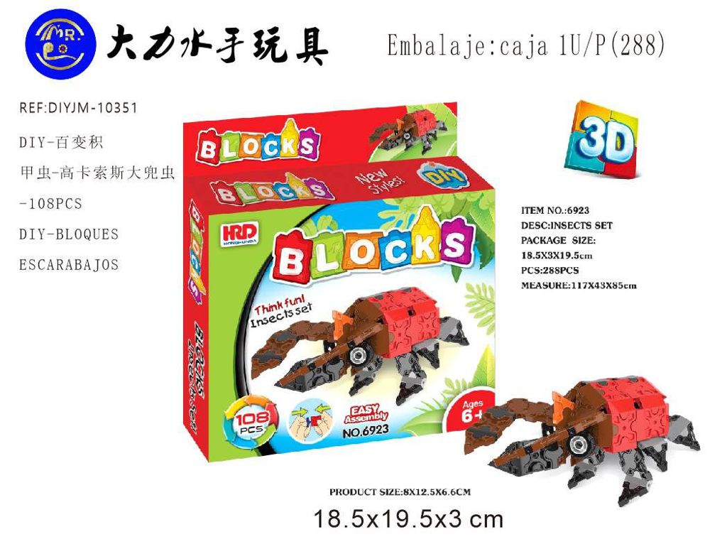 Blocos DIY 3D Escaravelho 108 Peças
