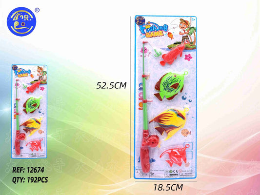 Blister de Pesca com Cana e Animais Marinhos 52,5 x 18,5 x 4 Cm