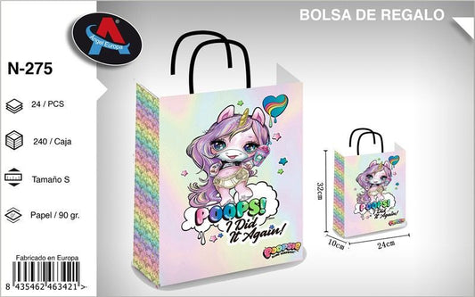 Pack 24 Sacos de Presente Tema Poopsie S 24 x 32 x 10 Cm