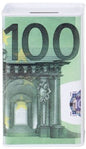 Mealheiro de Metal Retangular Notas de Euro 9 x 6 x 17 cm - Nota de 100 €