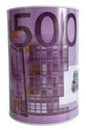 Mealheiro de Metal Notas de Euro 14 x 20 cm - Nota de 500 €