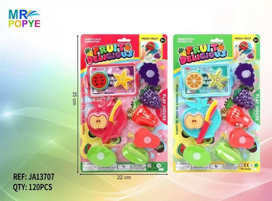 Set de Frutas para Cortar em Blister 35 x 22 Cm