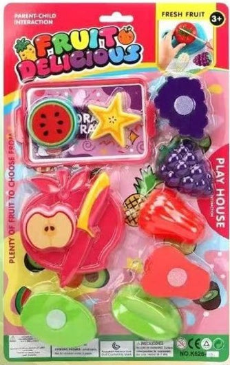 Set de Frutas para Cortar em Blister 35 x 22 Cm - Vermelho