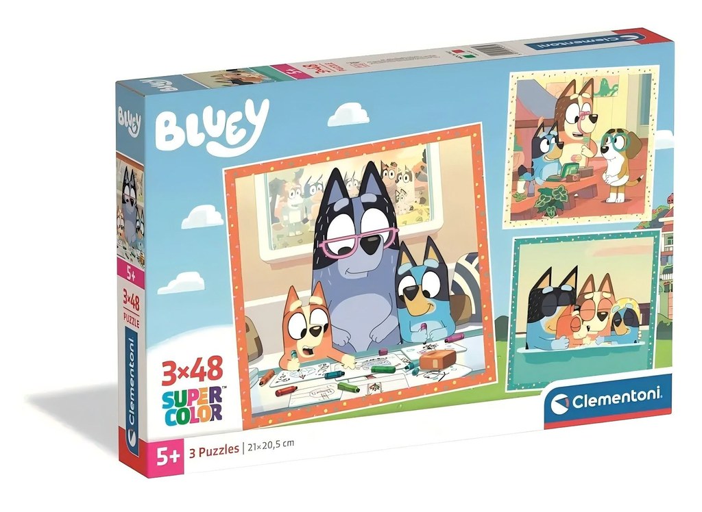 Jogo Clementoni puzzle 3x48 pçs Bluey
