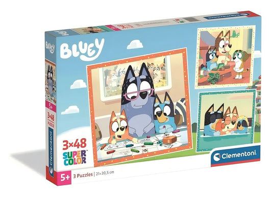 Jogo Clementoni puzzle 3x48 pçs Bluey