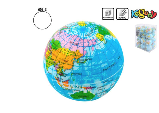 Bola Anti-Stress Mapa Mundo 6,3 Cm