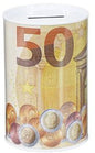 Mealheiro de Metal Notas de Euro 8 x 12,5 cm - Nota de 50 €