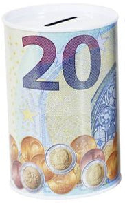 Mealheiro de Metal Notas de Euro 8 x 12,5 cm - Nota de 20 €