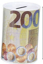 Mealheiro de Metal Notas de Euro 8 x 12,5 cm - Nota de 200 €