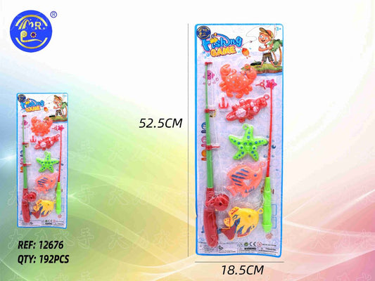 Blister de Pesca com Cana e Animais Marinhos 52,5 x 18,5 x 4 Cm Modelo 2