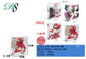 Pack 12 Sacos de Presente de Natal Laços e Pinhas Vermelhos 18 x 24 x 8,5 Cm