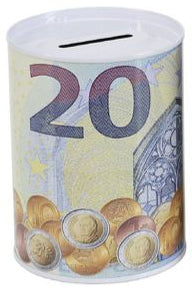 Mealheiro de Metal Notas de Euro 7,5 x 10,5 cm - Nota de 20 €