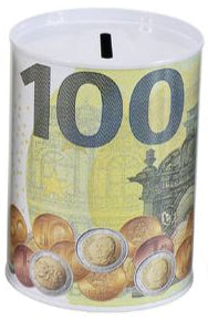 Mealheiro de Metal Notas de Euro 7,5 x 10,5 cm - Nota de 100 €